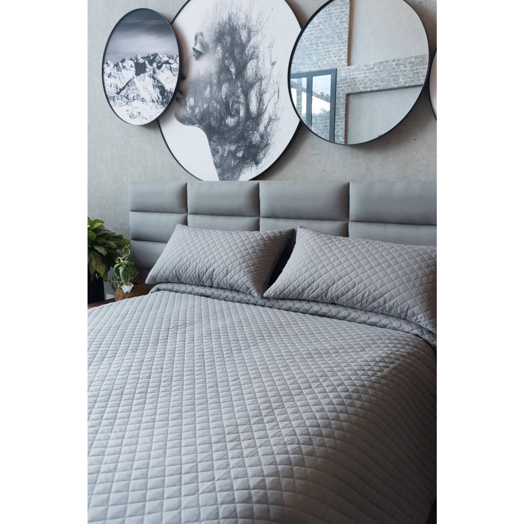 Set Duvet Valencia Gris , decorativo, plumón, cama, habitación, acolchado, edredon, duvet